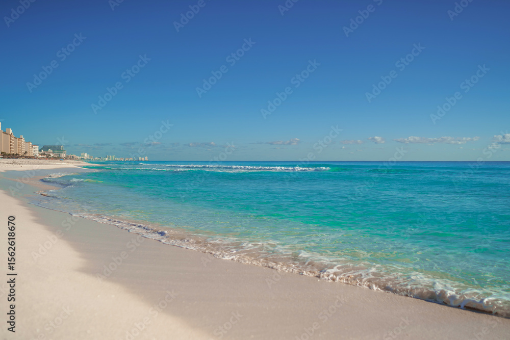 Sea shore on the Caribbean beach in the Zona Hoteleria in Cancun. Sea shore on the Caribbean beach in the Zona Hoteleria in Cancun.