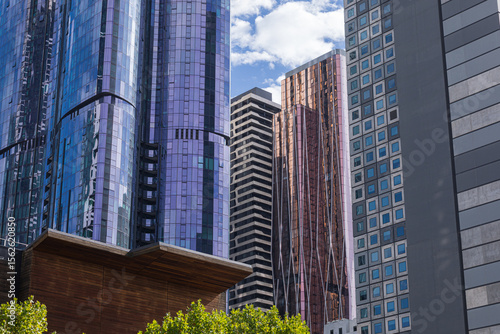 View of Tall Modern Buildings in the city of Melbourne Australia