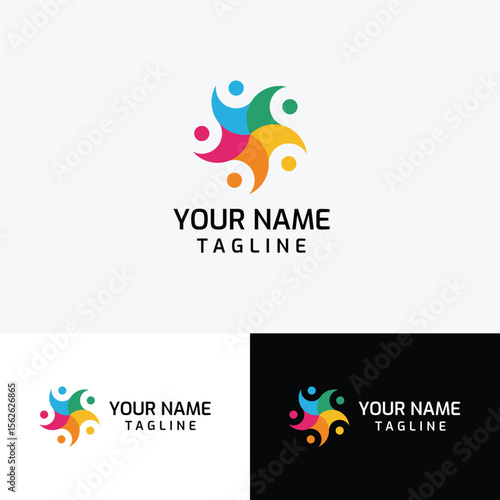 People Chat  logo Talk Bubble Social vector