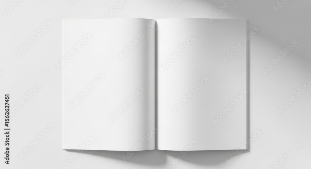Open Book with Blank Pages on White Background Open Book with Blank Pages on White Background