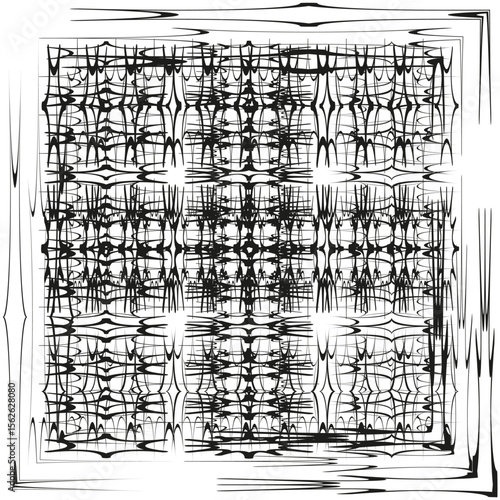 Chaotic doodle spiral. Freehand scribble design. White background. Vector illustration.