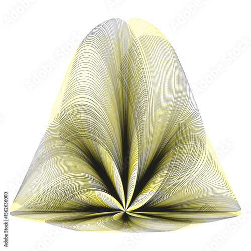 Abstract book icon. Fanned page arcs. Radiant folio Vector. Layered yellow gradient.