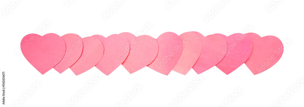 pink heart shape made for paper isolated on whte background pink heart shape made for paper isolated on whte background