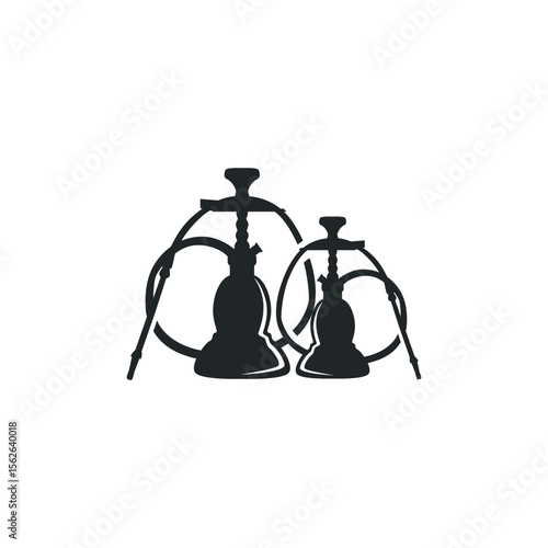 Old retro vintage design hookah logo shisha bar concept simple minimalist retro illustration templet symbol brand bar, restaurant, shop, and business brand
