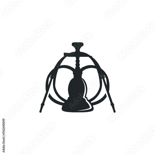 Old retro vintage design hookah logo shisha bar concept simple minimalist retro illustration templet symbol brand bar, restaurant, shop, and business brand