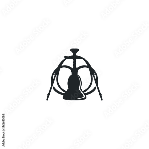 Old retro vintage design hookah logo shisha bar concept simple minimalist retro illustration templet symbol brand bar, restaurant, shop, and business brand