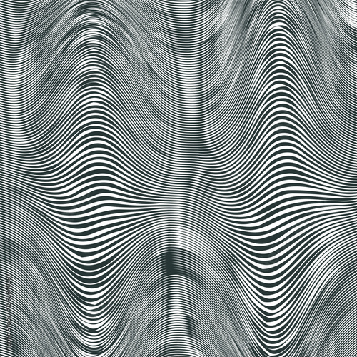 A striped texture in the form of highly distorted vertical masses that imitate hills.