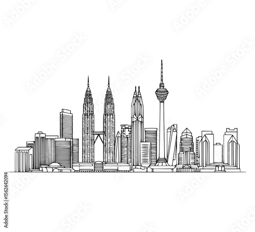 Line Art of Jalan Bukit Bintang, Kuala Lumpur