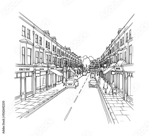 Line Art of King’s Road, London