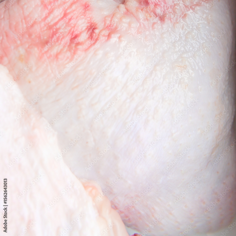 Fototapeta premium Texture of raw chicken pieces. Closeup