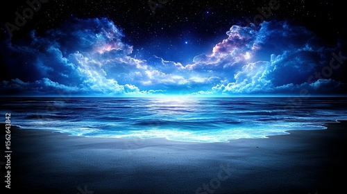 Wallpaper Mural A magical night on a beach with a luminous sky. Torontodigital.ca