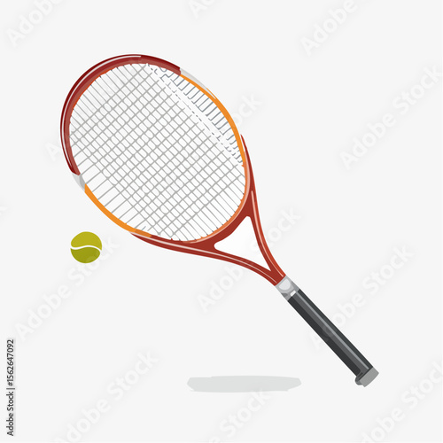 Complete Tennis Sport Icon with Racket and Ball