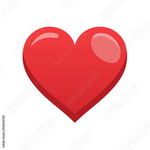 Two shiny red hearts symbolizing love and romance on a white background