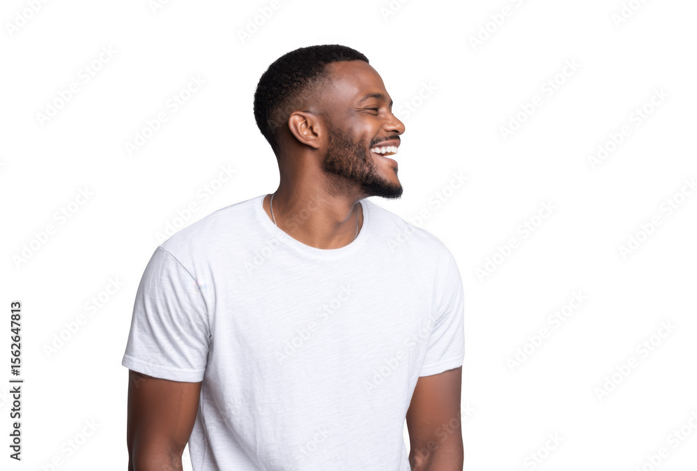 A joyful young man with a beard and short hair. wearing a plain white t-shirt. smiling against a light gray background. capturing a moment of happiness and positivity A joyful young man with a beard and short hair. wearing a plain white t-shirt. smiling against a light gray background. capturing a moment of happiness and positivity