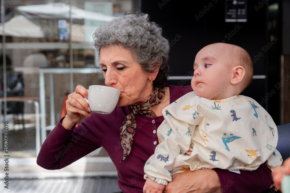 Grandmother drinking coffee Grandmother drinking coffee