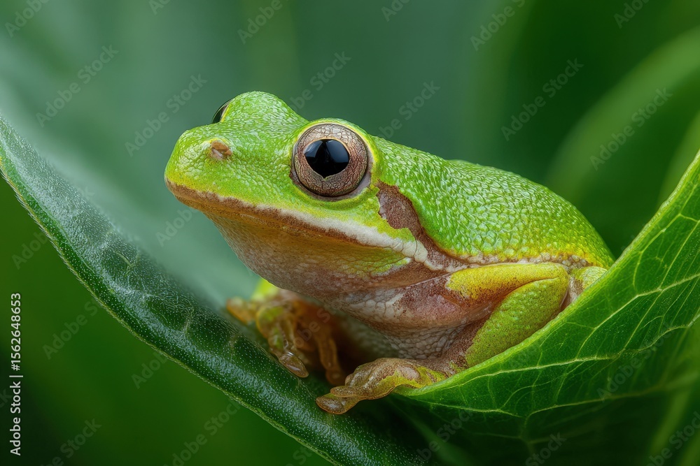 Naklejka premium Green Tree Frog Macro Closeup