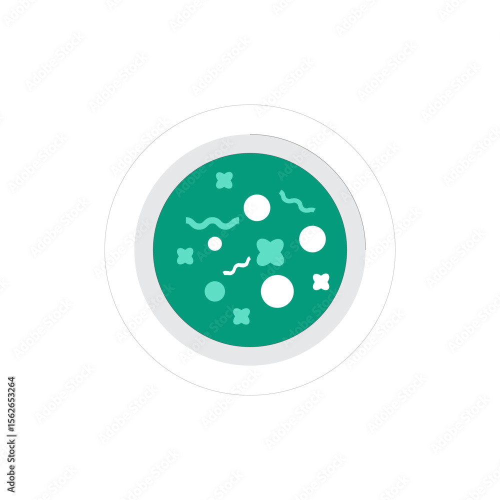 Microscopic bacteria cell icon for medical and scientific concepts Microscopic bacteria cell icon for medical and scientific concepts