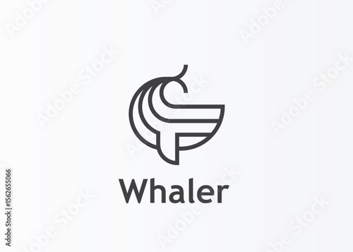 Abstract letter G whale tail logo design vector illustration