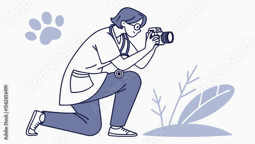 Veterinary Professional Photographing Animals or Wildlife: Animal Care & Nature Photography Illustration