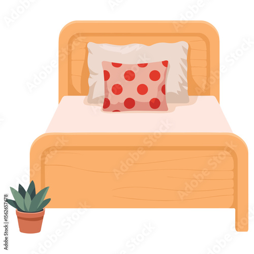 Comfortable bedroom setup with blanket and mattress vector