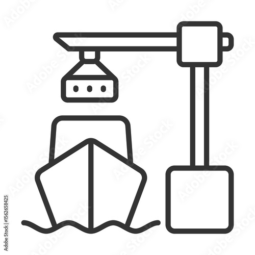 Port Icon Outline Style. Vector Illustration Design