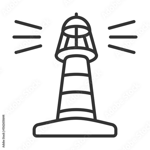 Lighthouse Icon Outline Style. Vector Illustration Design