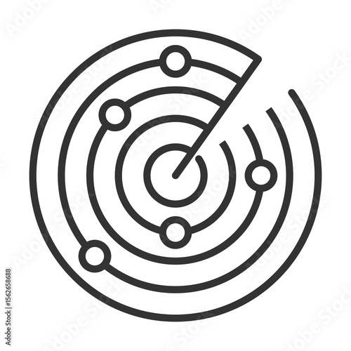 Radar Icon Outline Style. Vector Illustration Design