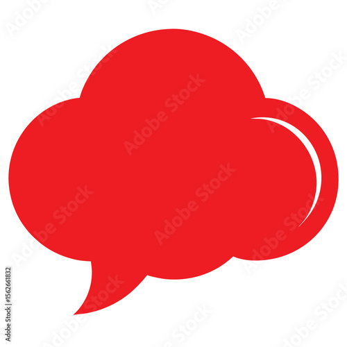 Red cloud shaped speech bubble icon with a simple clean design