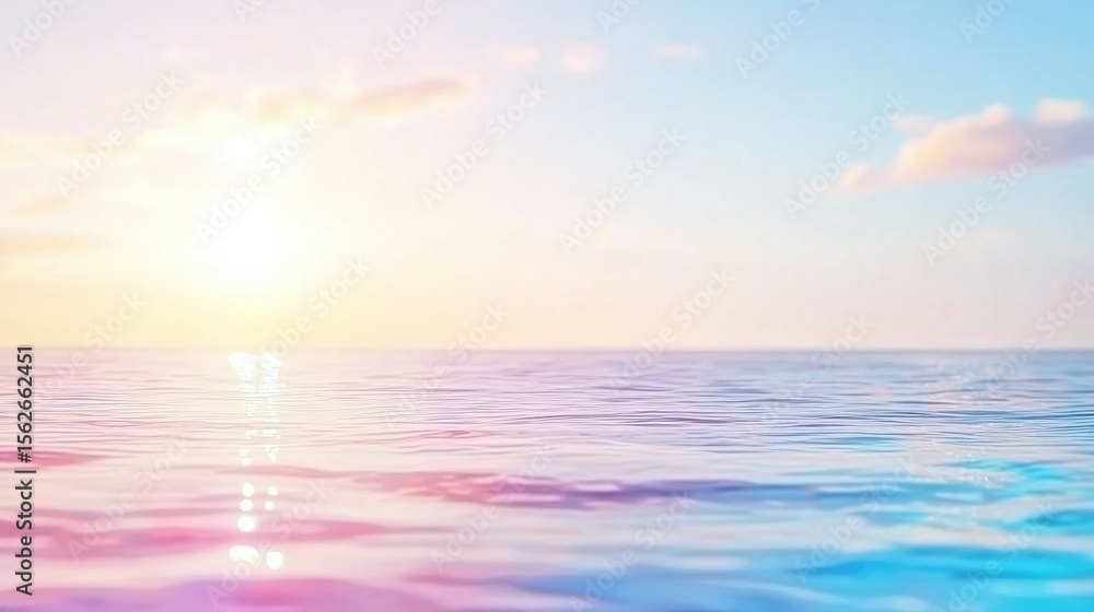Naklejka premium Pastel hues of a serene ocean sunrise.