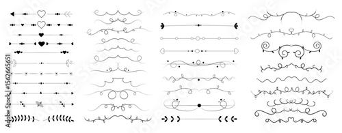 Seth assembly of various elements of the frame ornaments - Vector illustration