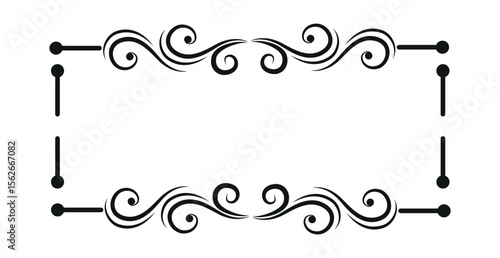 Blank template for text, isolated text box, vector ornaments - illustration