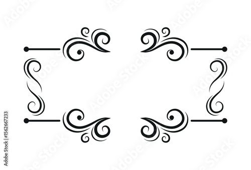 Blank template for text, isolated text box, vector ornaments - illustration