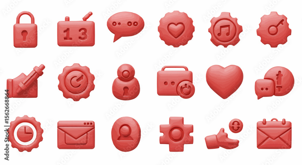 3d random red icon symbol vector 3d random red icon symbol vector