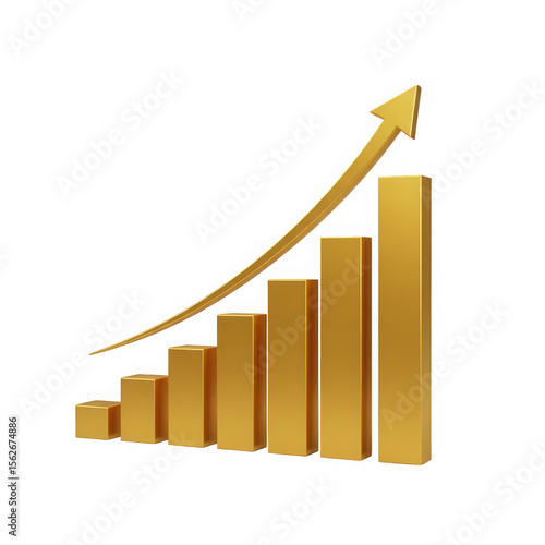 3d golden bar graph with upward arrow on transparent background Free Download 3d golden bar graph with upward arrow on transparent background - GFXLoad