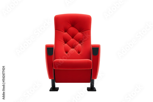 A modern minimalist movie theater chair on a transparent background
