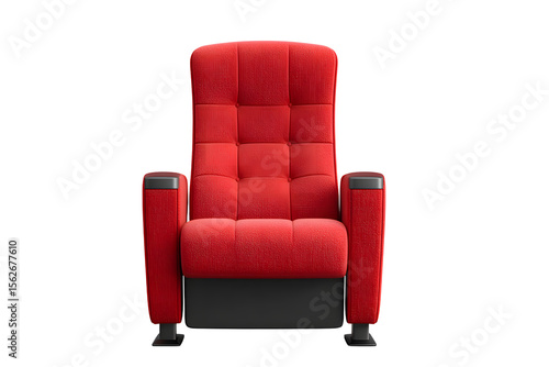 A modern minimalist movie theater chair on transparent background