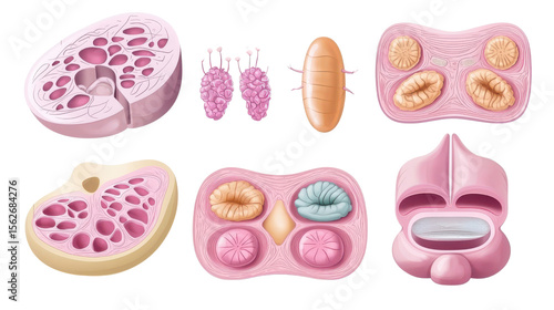 Illustrations of Plant and Animal Cells with Organelles, Structures, and Functions for Educational Purposes