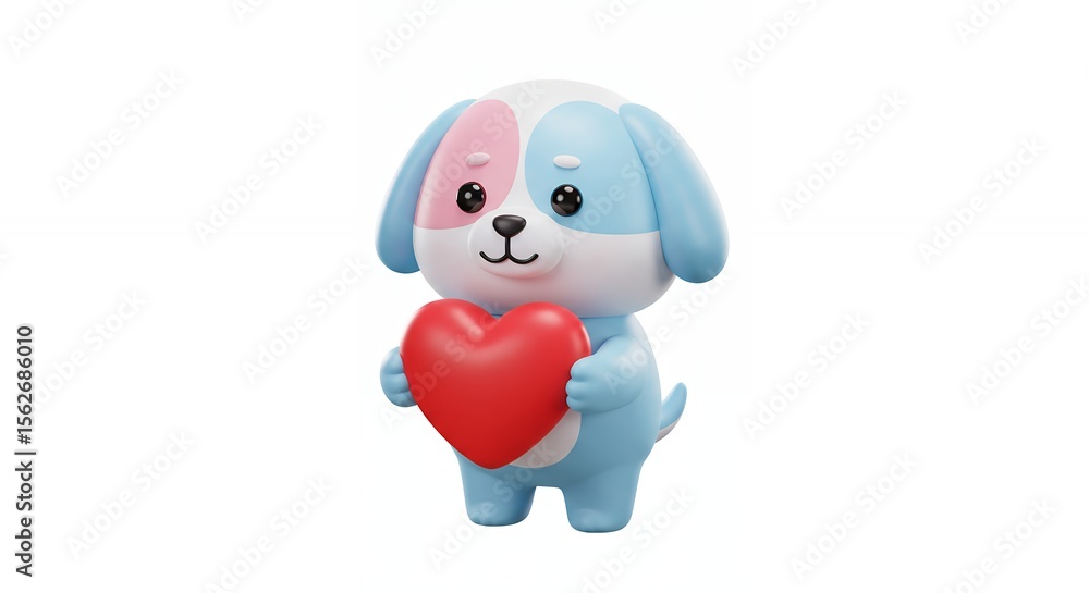 Cartoon dog with heart graphic design Cartoon dog with heart graphic design