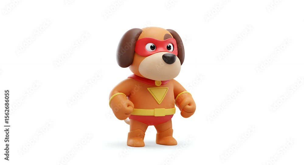 Naklejka premium Cartoon superhero dog character illustration