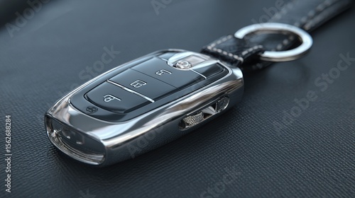 Wallpaper Mural Car key fob on leather car seat showing vehicle security features. Stock photo Torontodigital.ca