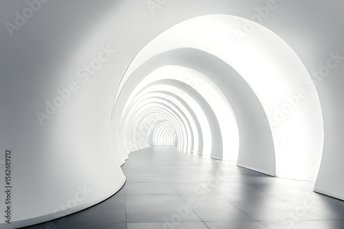 Abstract White Architectural Tunnel Design