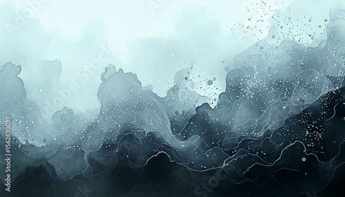 Watercolor painting light gray fog effect background