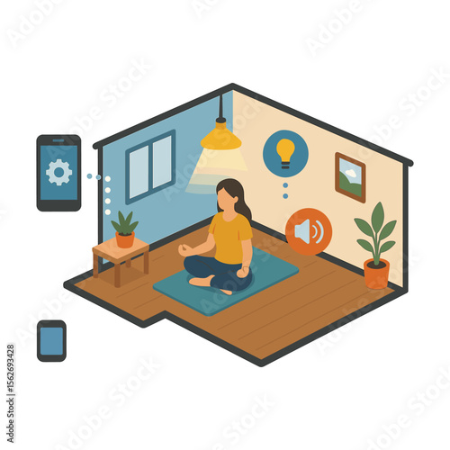 Man Working with Smart Devices in Home Office