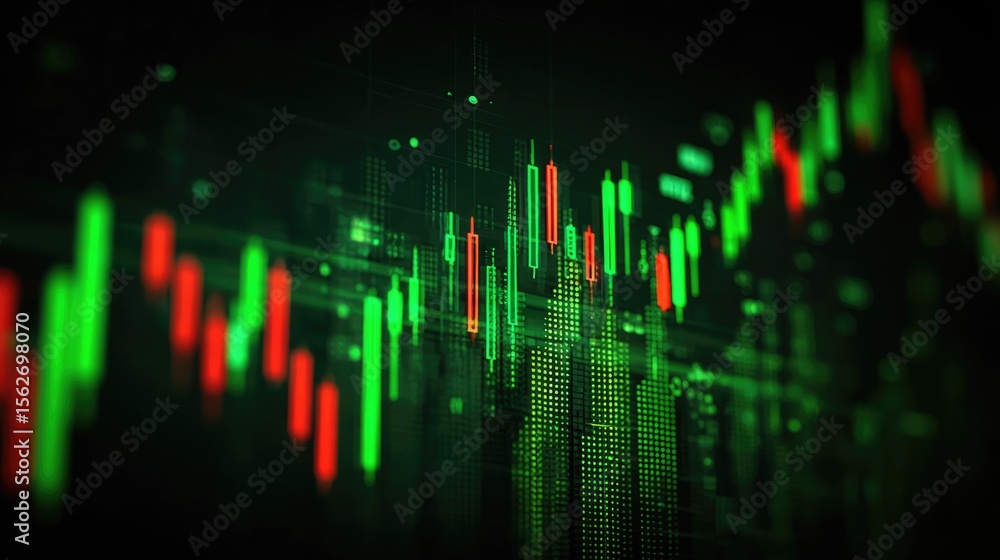 Stock Market Data Visualization: An abstract representation of financial markets, rendered as a vibrant, dynamic display of stock price fluctuations. Stock Market Data Visualization: An abstract representation of financial markets, rendered as a vibrant, dynamic display of stock price fluctuations.