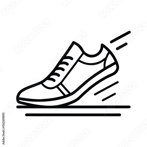 Shoe, Running Line Icon. Editable Stroke. Pixel Perfect. For Mobile and Web. Running Shoes outline black icon isolated hand drawn hobby free time and leisure