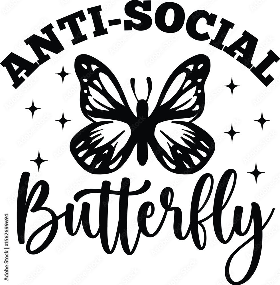 Fototapeta premium Anti-social butterfly SVG