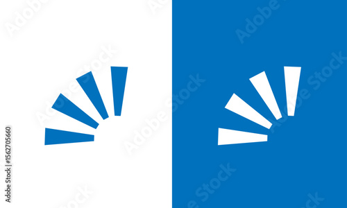 Abstract Fan Shape Icon – Modern Blue Radiant Logo Design