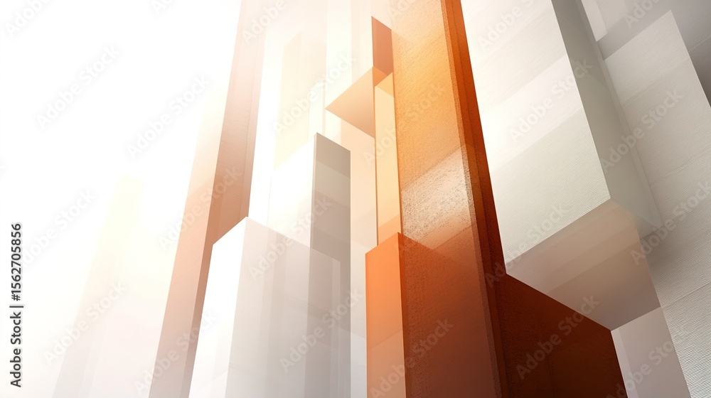 Fototapeta premium Abstract Composition of Geometric Shapes with Light and Shadow Effects