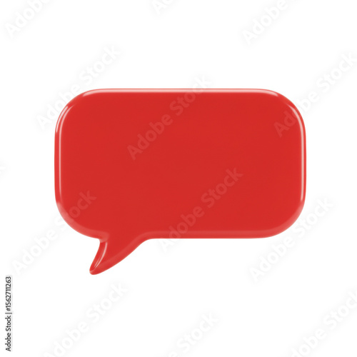 3D realistic red chat bubble for message, communication, talk, or conversation concept isolated on a transparent background, png, cutout