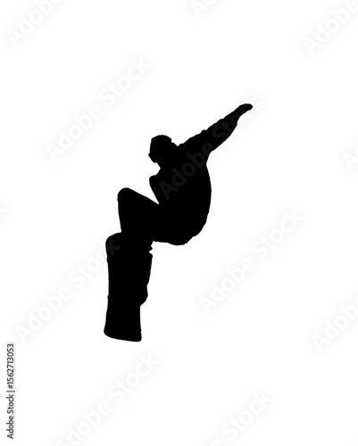 Snowboarder executing a stylish aerial maneuver, showcasing dynamic movement and skill.